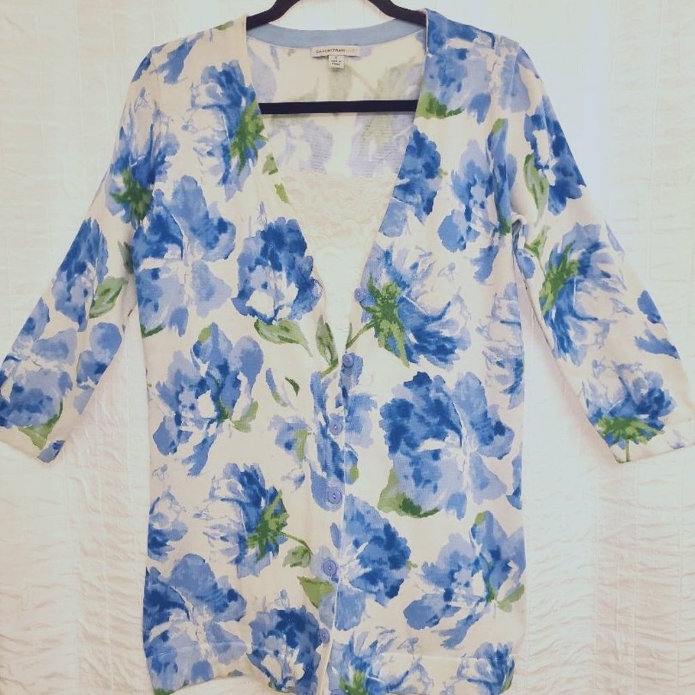 Isaac Mizrahi Floral Print Cardigan -S